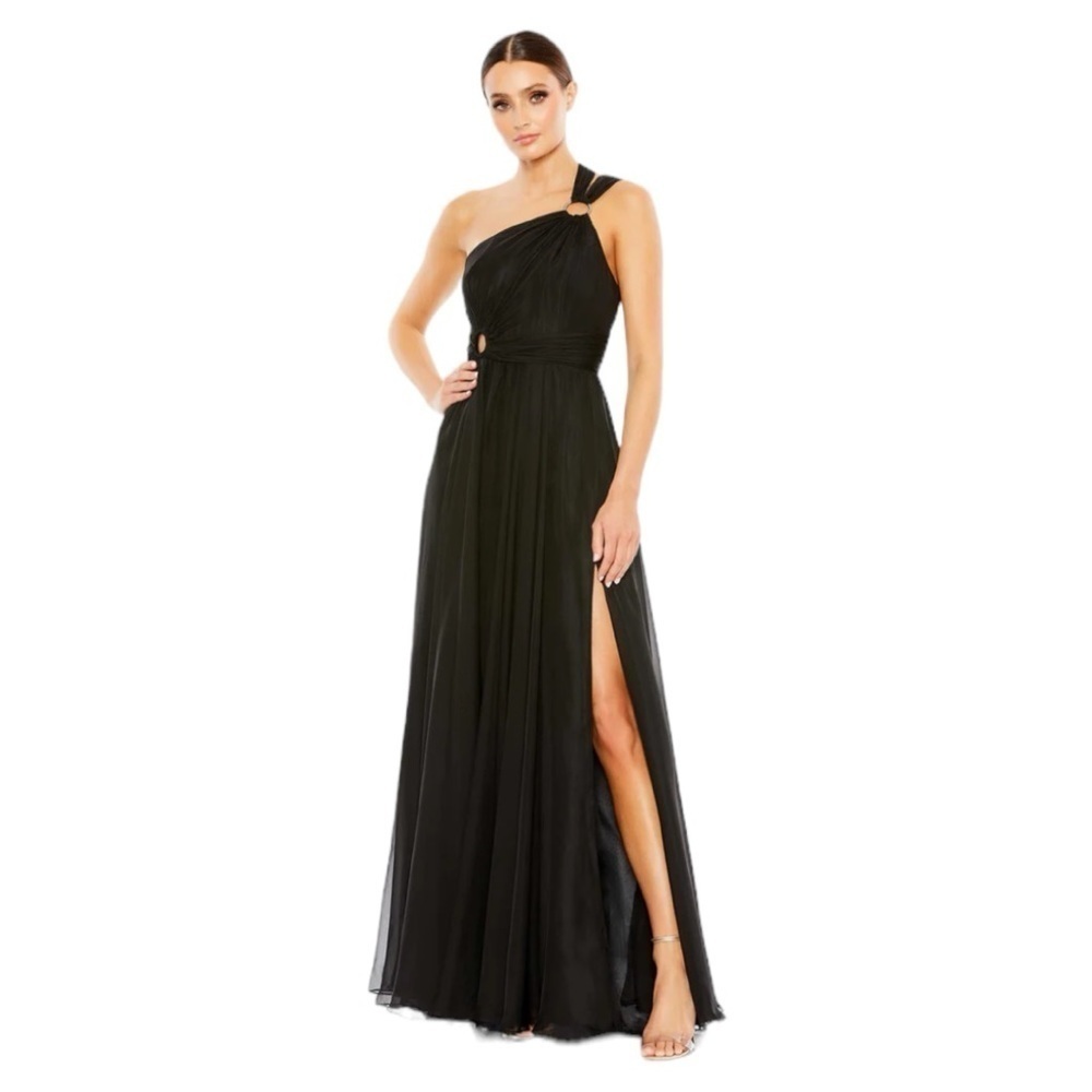 NWT MAC DUGGAL STRAPPY ONE SHOULDER A LINE 
GOWN